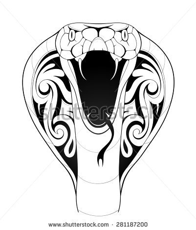 Impressive Black Snake Head Tattoo Design