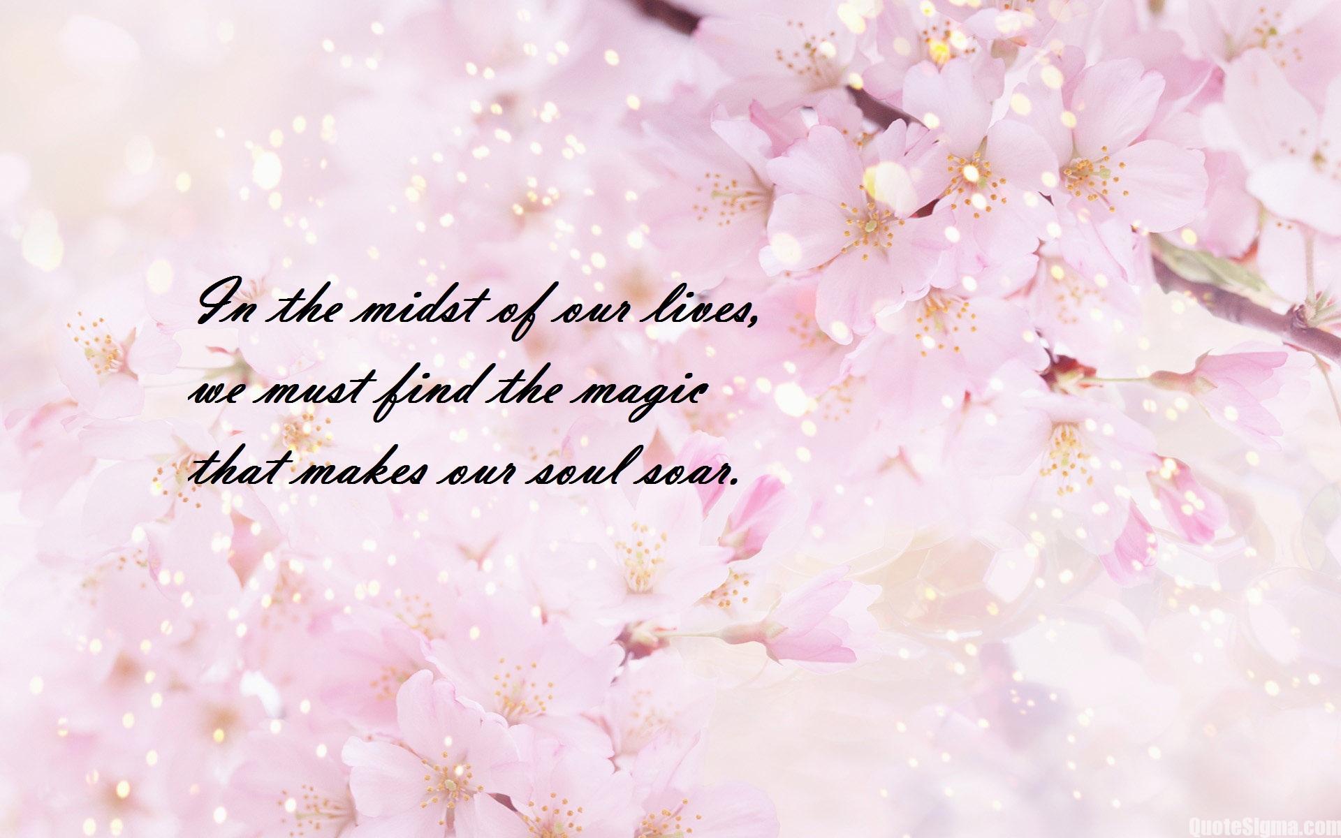 In the midst of our lives, we must find the magic that makes our souls soar