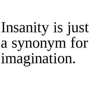 Insanity is just a synonym for imagination