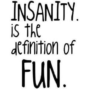 Insanity is the definition of fun