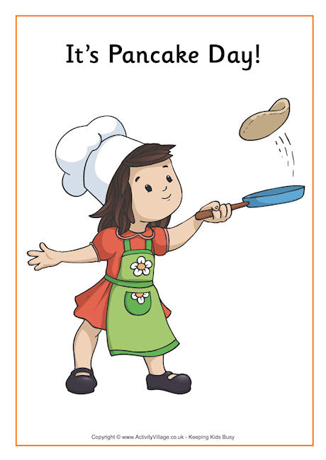 It's Pancake Day Girl Making Pancake Illustration