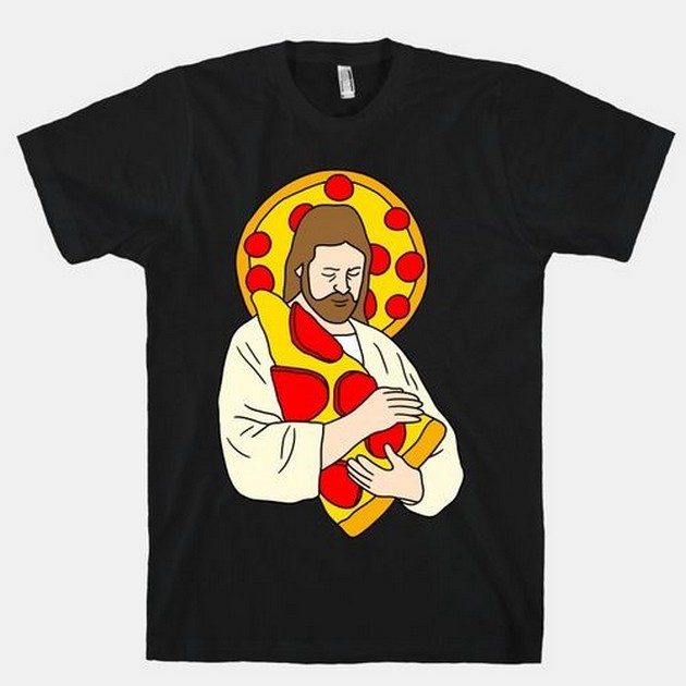Jesus Christ Love Pizza Funny Tshirt