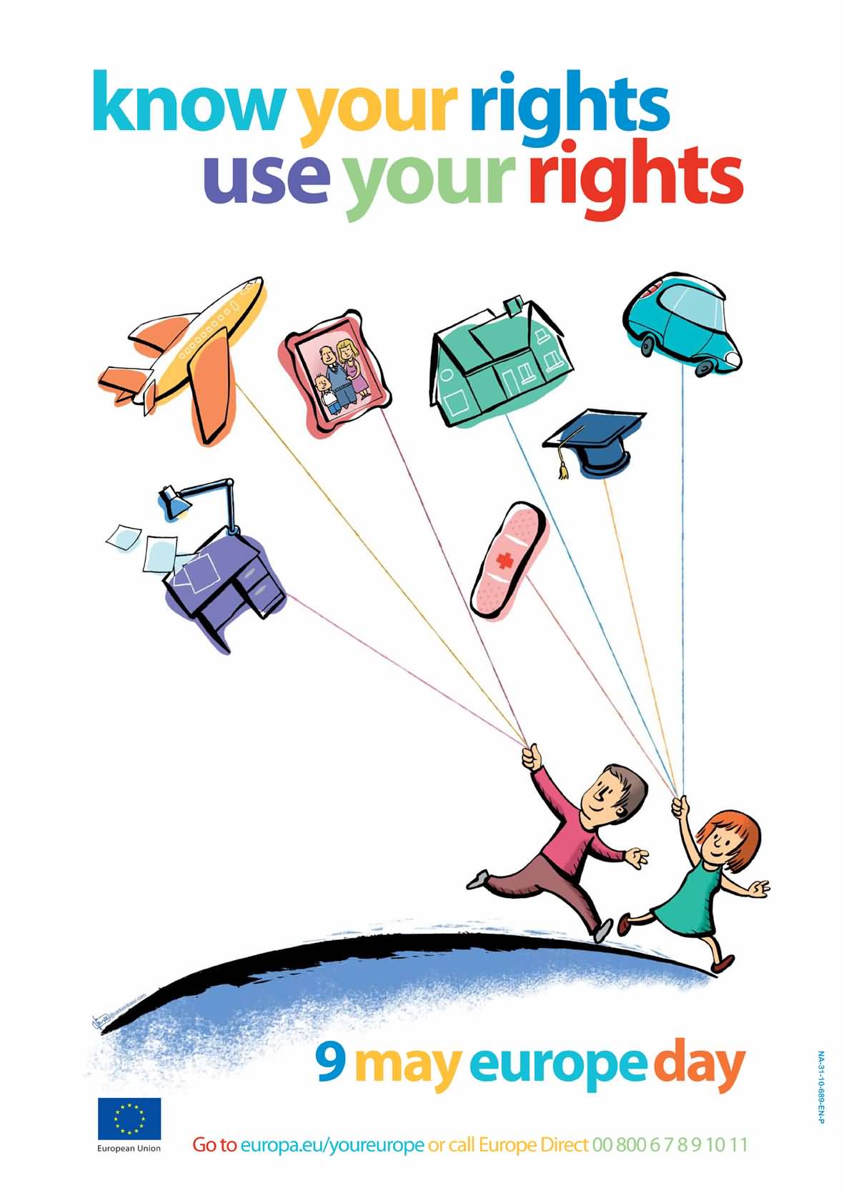 Know Your Rights Use Your Rights 9 May Europe Day Illustration