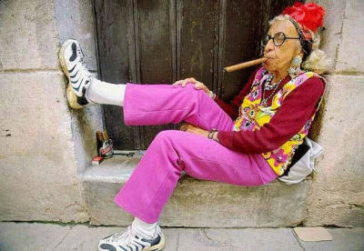 Lady Smoking Funny Old People