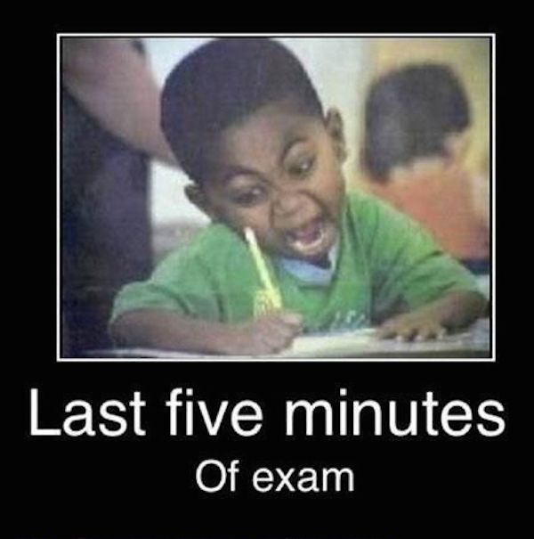 Last Five Minutes Of Exam Funny Image