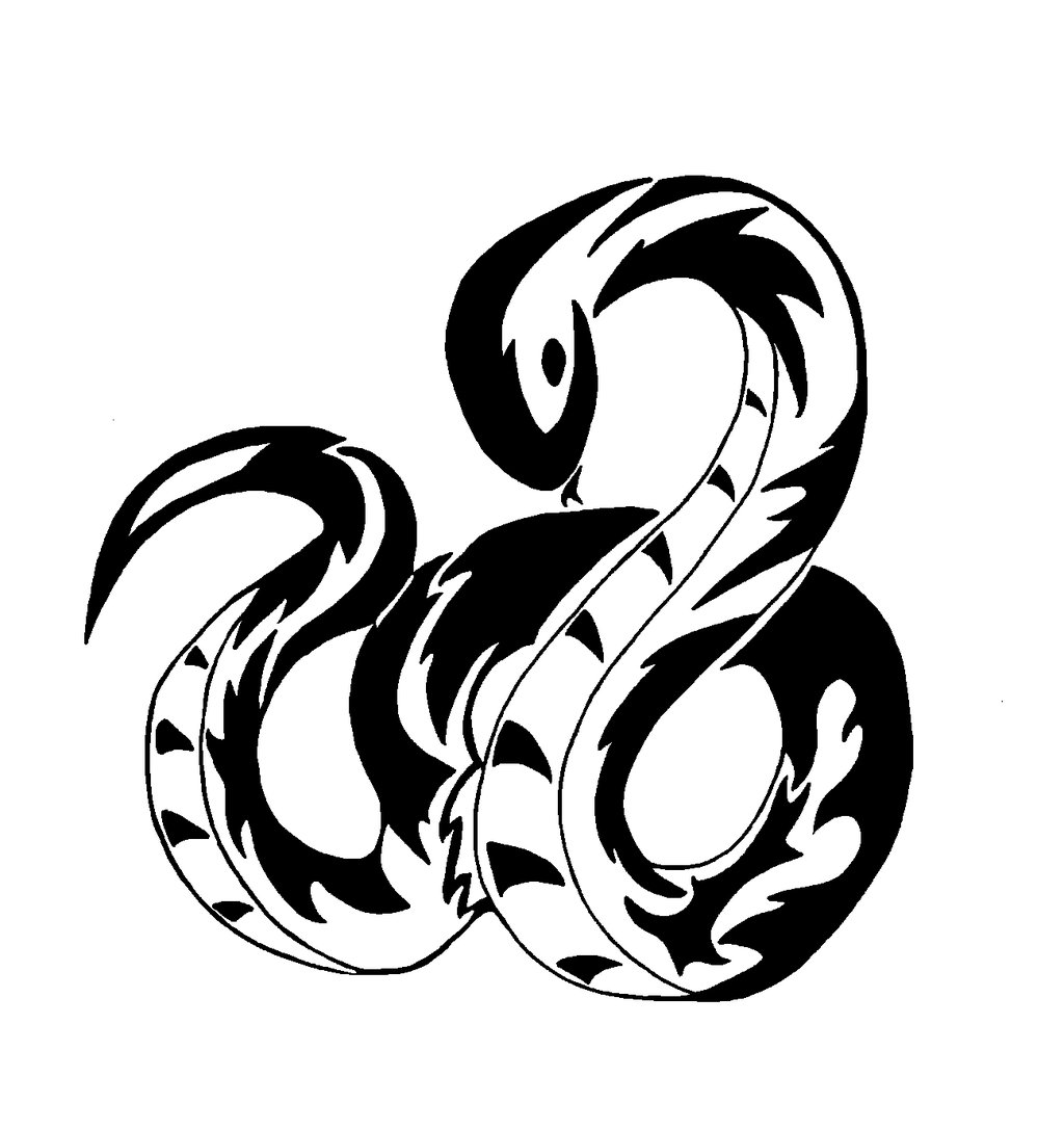 Latest Black Tribal Snake Tattoo Stencil