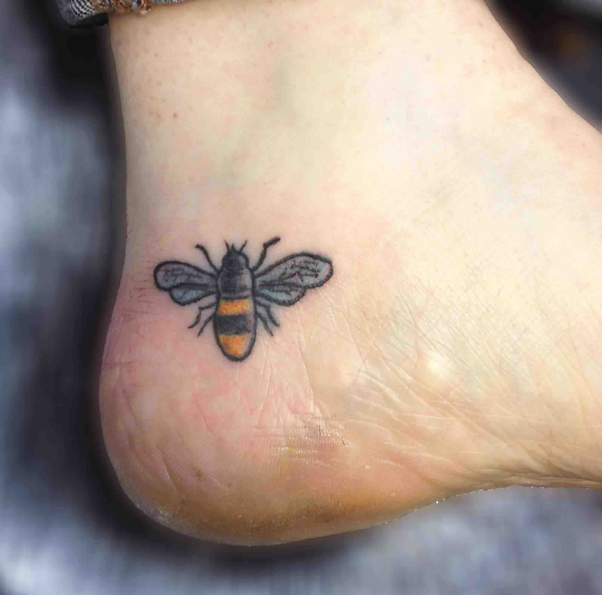 Latest Bumblebee Tattoo On Ankle