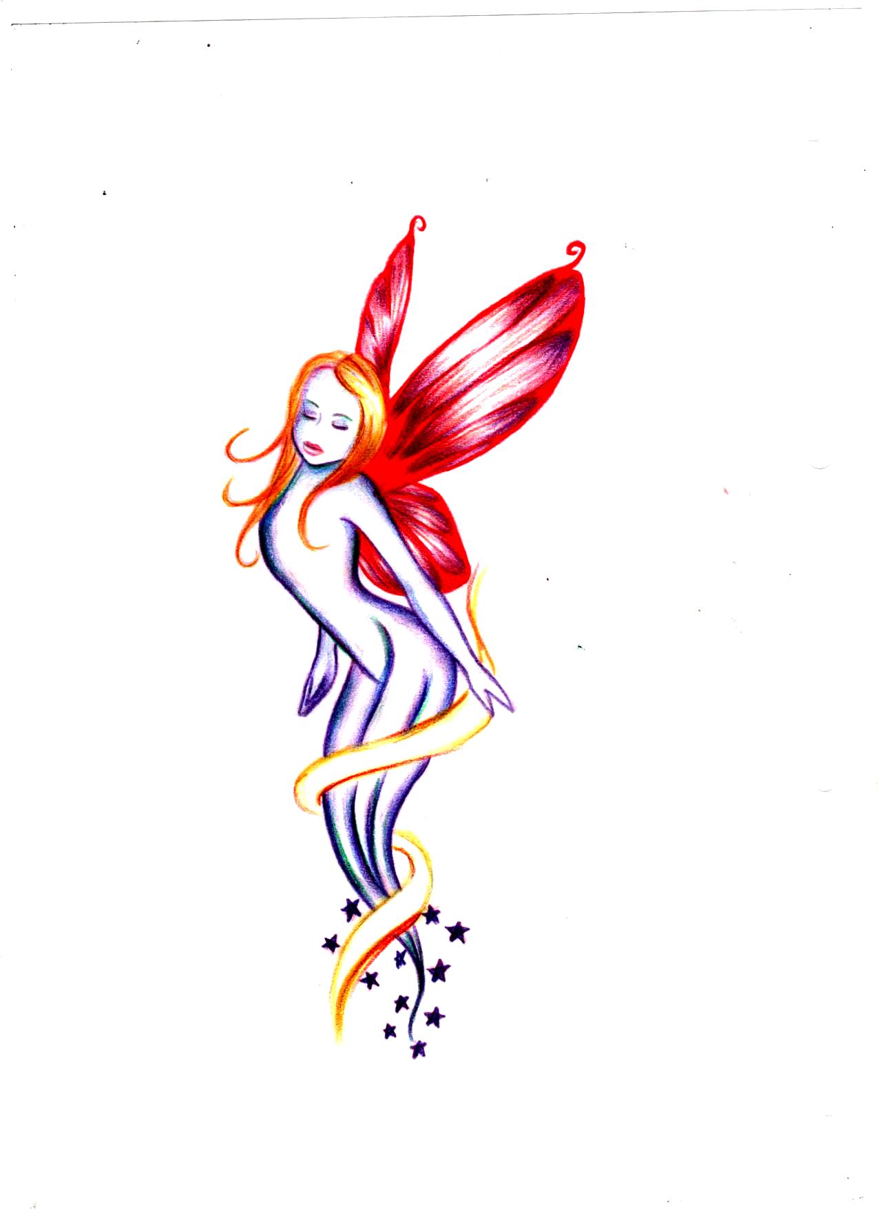 Latest Colorful Fairy Tattoo Design