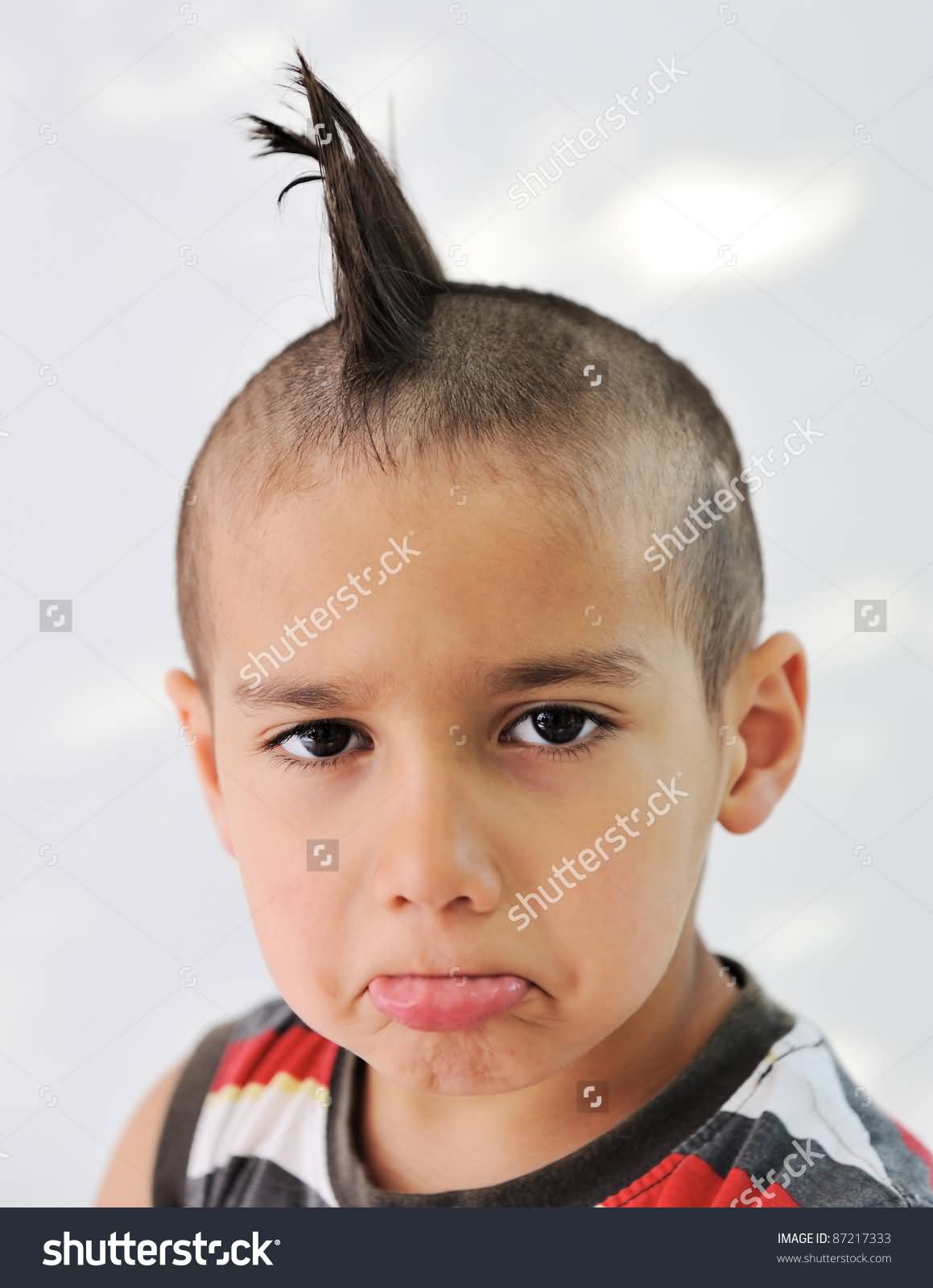 Little Boy With Funny Shark Haircut