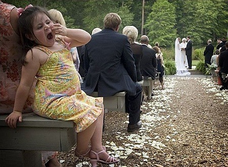 Little Girl Feeling Bored During A Marriage Ceremony Funny Picture