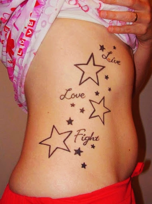Live Love Fight Star Tattoos On Stomach