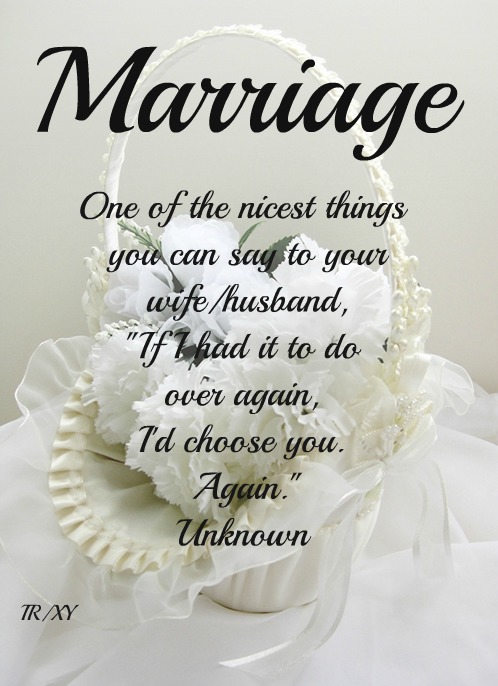 Marriage one of the nicest things you can say to your wife husband if i had it to do over again i’d choose you again