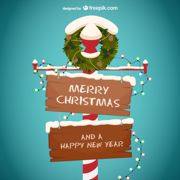 Merry Christmas And A Happy New Year Signboard Illustration