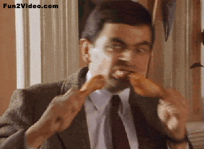 Mr. Bean Funny Eating Gif
