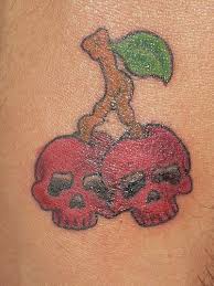 Nice Cherry Skull Tattoos Idea