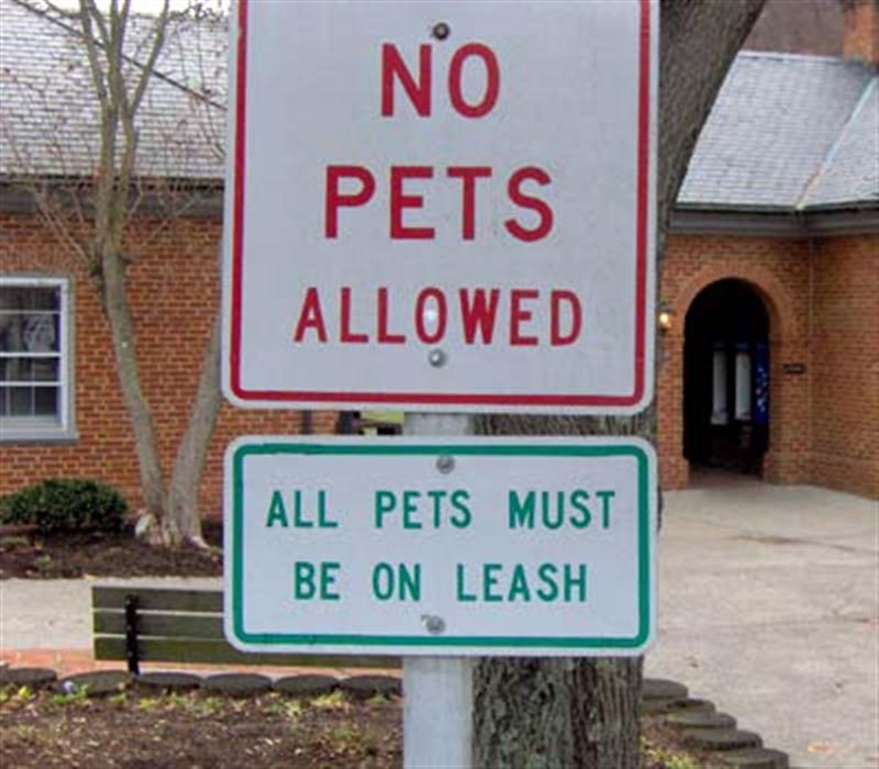 No Pets Allowed All Pets Must Be On Leash Funny Sign