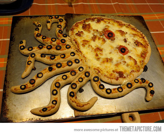 Octopus Shape Funny Pizza