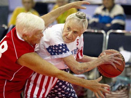 Old Ladies Playing Basketball Funny Picture