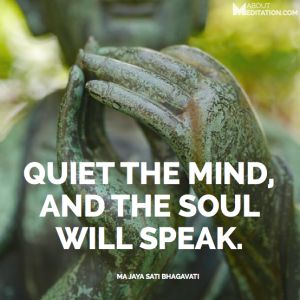 Quiet the mind, and the soul will speak. Ma Jaya Sati Bhagavati