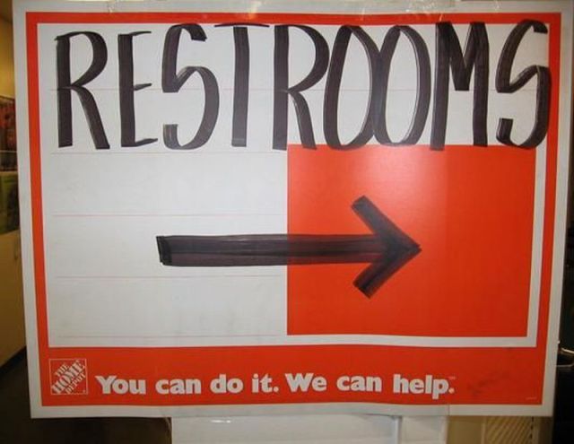 Restrooms You Can Do It. We Can Help Funny Sign
