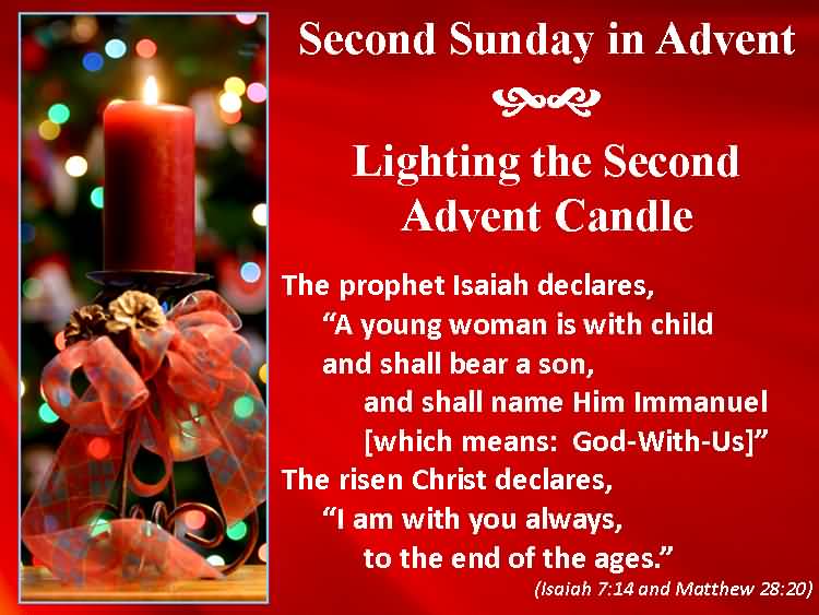 Second Sunday In Advent Lighting The Second Advent Candle