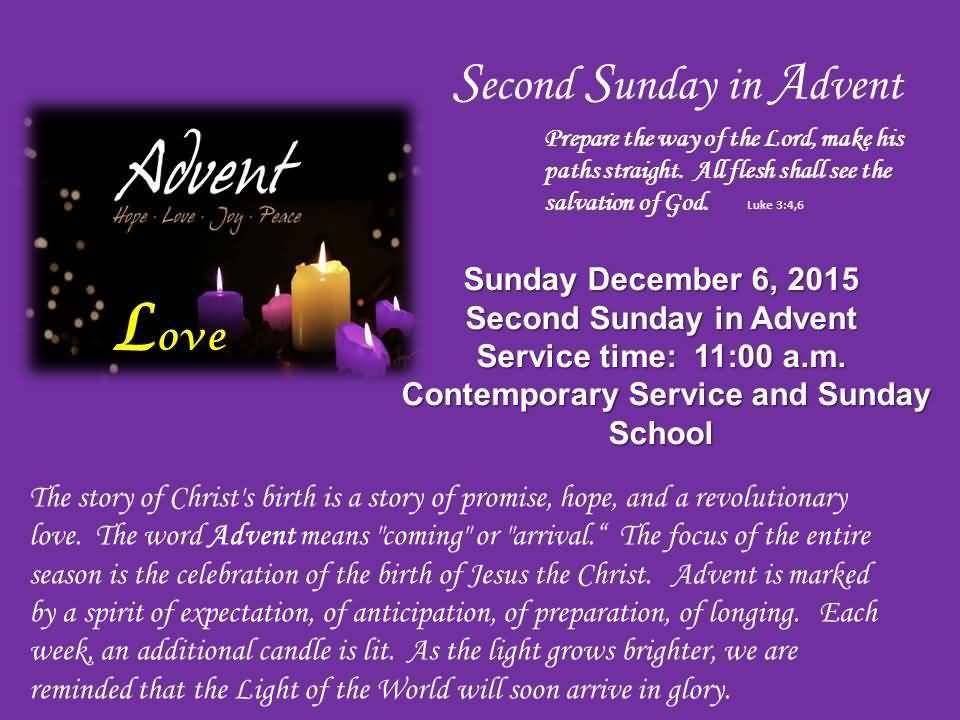 Second Sunday In Advent Prepare The Way Of The Lord, Make His Paths Straight. All Flesh Shall See The Salvation Of God