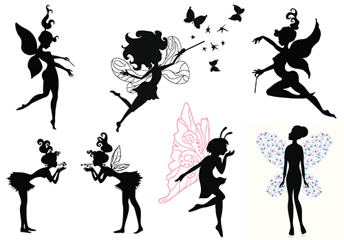 Silhouette Fairies Tattoo Designs For Girl