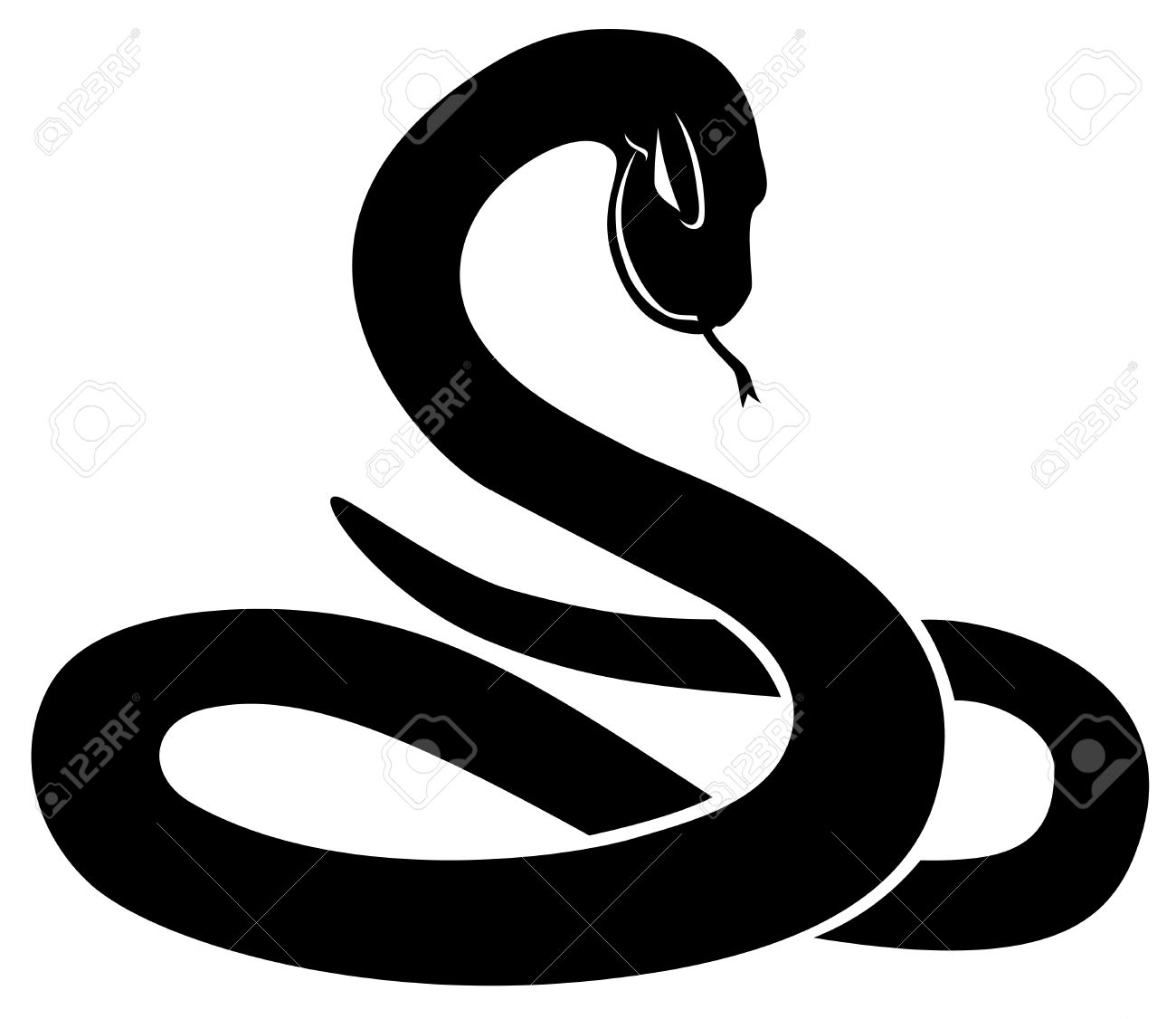 Silhouette Snake Tattoo Design