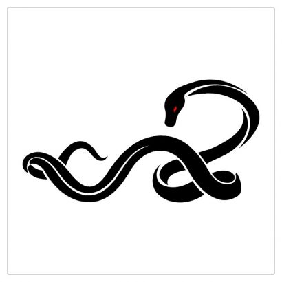 Simple Black Tribal Snake Tattoo Design