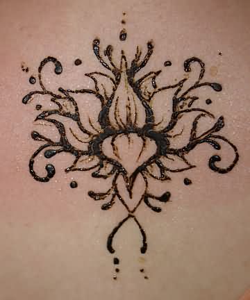 Simple Henna Lotus Flower Tattoo Design