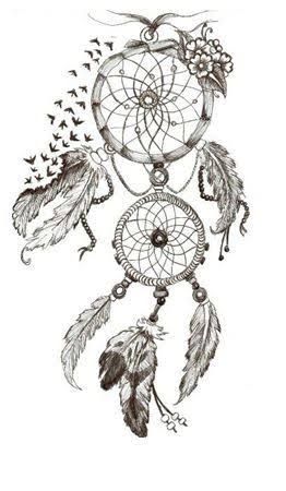 Small Flying Birds And Dreamcatcher Tattoo Design