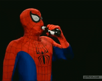 Spiderman Throwing Up Beer From Mouth In Slowmotion Funny Gif