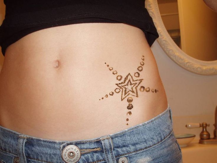 Star Tattoos On Stomach For Girls