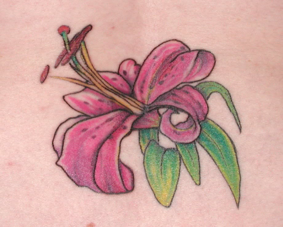 Stargazer Lily Flower Tattoo
