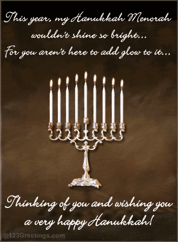 Thinking Of You And Wishing You A Very Happy Hanukkah Card