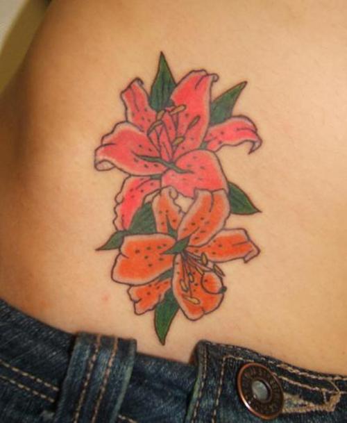 Tiger Lily Tattoos On Girl Hip
