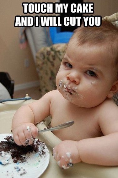 Touch My Cake And I Will Cut You Funny Baby Meme’