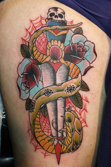 44+ Snake And Dagger Tattoos Ideas
