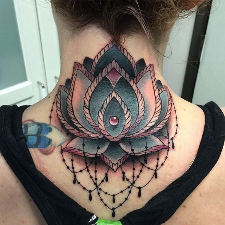 Lotus Neck Tattoos