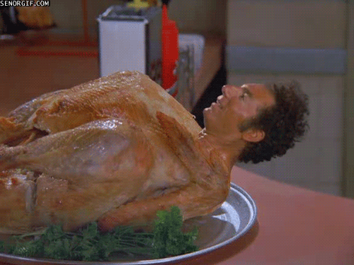 Roasted Turkey With Man Face Funny Gif