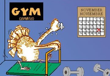 Turkey In Gym Losing Weight Funny Thanksgiving