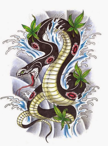 Unique Snake Tattoo Design By Konz