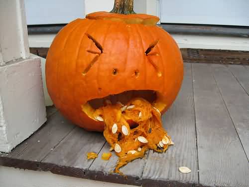 Vommiting Funny Pumpkin Picture