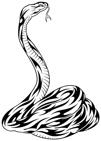 Wonderful Black Tribal Snake Tattoo Stencil