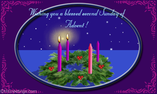 Wishing You A Blessed Second Sunday Of Advent Lighting Candles Greeting Ecard
