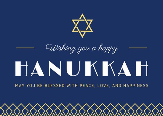 Wishing You A Happy Hanukkah May You Be Blessed With Peace, Love And Happiness