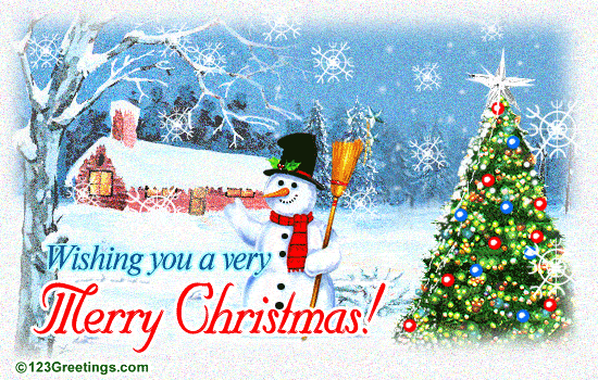 Wishing You A Very Merry Christmas Tree Glitter