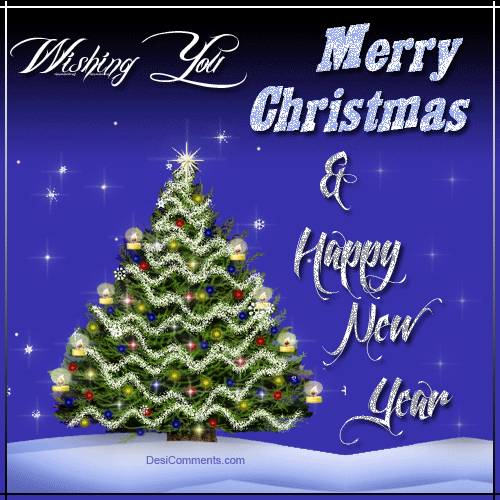 Wishing You Merry Christmas & Happy New Year Glitter