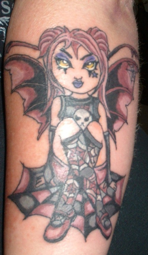 Wonderful Gothic Fairy Tattoo Design For Sleeve