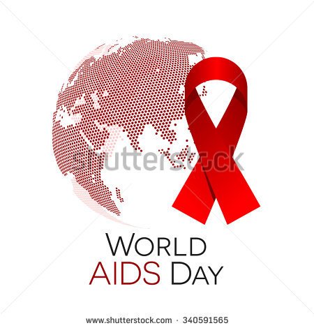 World Aids Day Illustration Abstract Globe With Red Ribbon